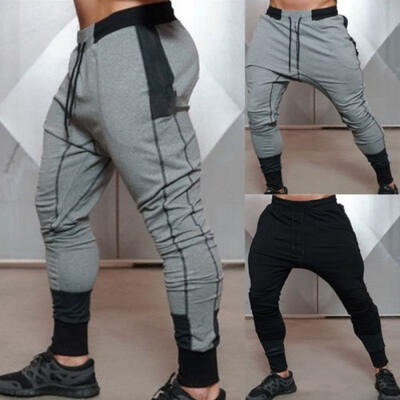 

New Mens Gym Slim Fit Trousers Tracksuit Bottoms Skinny Joggers Sweat Track Pants