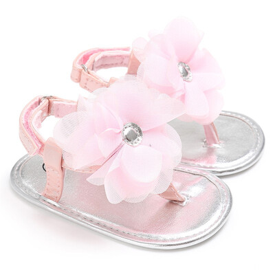 

Infant Toddler Girls Lovely Shoes Baby Summer Sweet Big Flower Soft Bottom Prewalkers Sandals Princess Shoe