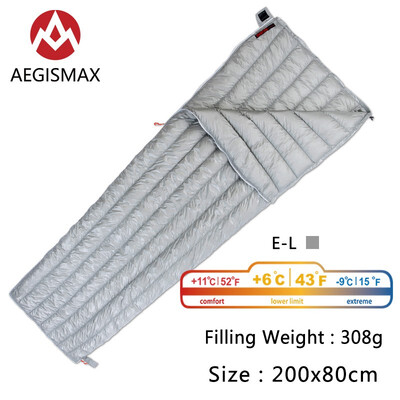 

AEGISMAX Filling 280g308g Ultralight Envelope type White Goose Down Camping Hiking Sleeping Bag Spring&Autumn