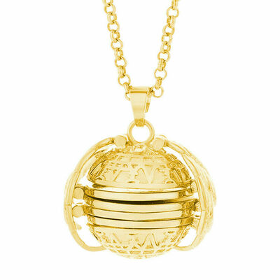 

Expanding 5 Photo Locket Necklace Magic Ball Angel Wing Pendant Memorial Gift