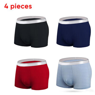 

4 Pack Mens Underwear Boxer Briefs Shorts Bulge Pouch Soft Underpants Knickers