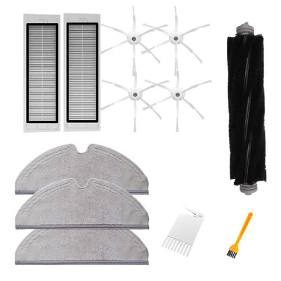 

12PCS Main Brush Side Brushes HEPA Filter Cleaning Tool Replacements for Xiaomi Xiaowa Roborock Vacuum Cleaner