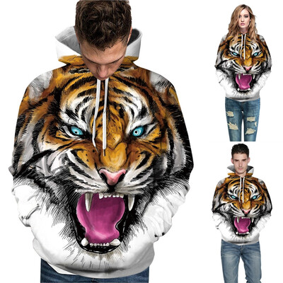

Tailored Women Men Couples Print Long Sleeve Hoodie Sweatshirt Pullover Tops