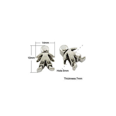 

Tibetan Style European Beads Cadmium Free & Nickel Free & Lead Free Human Antique Silver 14x10x7mm Hole 5mm