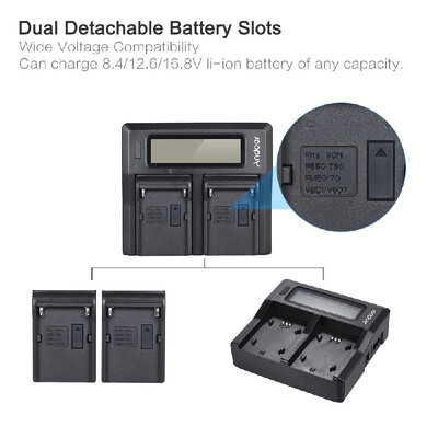 

Andoer NP-FZ100 Dual Channel LCD Camera Battery Charger for Sony A7III A9 A7RIII A7SIII with DC Car Charger