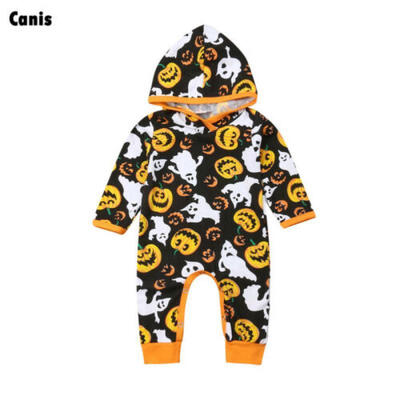 

Kleinkind Kinder Baby Jungen Halloween mit Kapuze Strampler Overall Outfits Set
