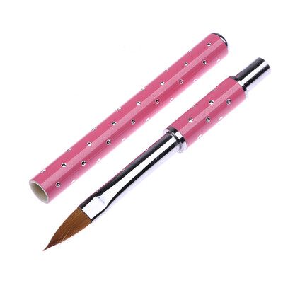 

1Pc Nail Art Brush UV Gel PinkRose Red Metal Handle Nail Tool