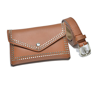 

Ladies Phone BagWomen Rivet Waist Pack Casual Waist Bag Belt Bags Travel Pillow Wallet Fanny Pack