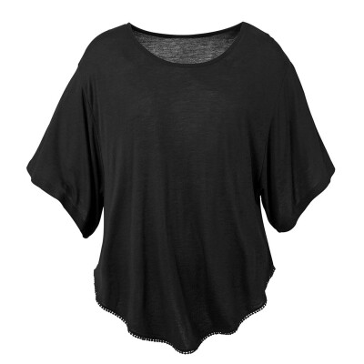 

Starmoon Womens Summer Short Batwing Sleeve O Neck Solid Slim Fit Tee Shirt Top Blouse