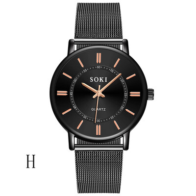 

Gobestart Men Fashion Unobtrusive Business Simple Dial Personality Net Belt Watch