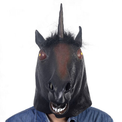 

New Animal Costume Mask Latex Prop Gangnam Style Toys Party Halloween Christmas-Evil Unicorn