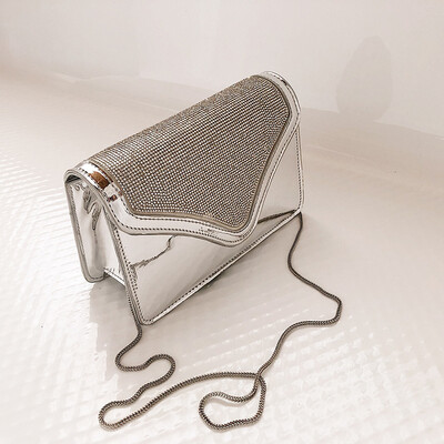 

Qiao Bani 2019 new Korean chic fashion diamond lacquer leather bright face small square bag shoulder diagonal trend handbags