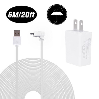 

Power Adapter5V3Awith 20ft6m Weatherproof Cable Compatible with Blink XT Home Camera&for Blink Indoor Home CameraNo Need to C