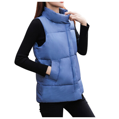 

Toponeto Women Solid Short Outerwear Cotton Jackets Pocket Loose Hooded Vest Coats
