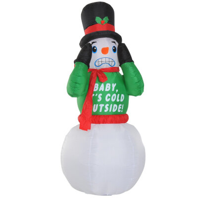 

7 Shivering Shaking Animated Snowman LED Lighted Outdoor Air Blown Inflatable Christmas Yard Decoration