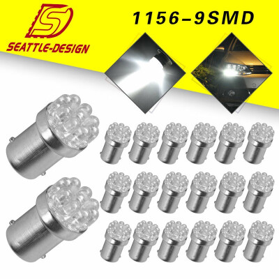 

20x Pure White 1156 BA15S 9 SMD LED Brake Backup Reverse Light Bulbs 6000K