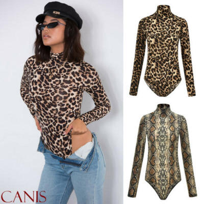 

Womens Long Sleeve Bandage Bodysuit Leotard Tops Blouse Jumpsuit Rompers Tops
