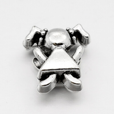 

Alloy Girl Large Hole European Beads Antique Silver 14x14x7mm Hole 45mm