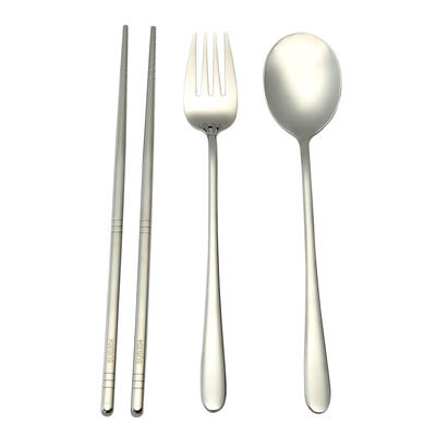 

4pcs Portable Stainless Steel Tableware Set Spoon Fork Chopsticks Gifts