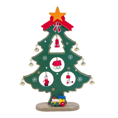 

Wooden Christmas Tree Desktop Decoration With Bells Christmas Ornament Trees With Children Gift Home Party Decor