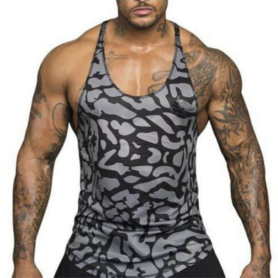 

Men Stringer Gym Bodybuilding Tank Top Vest Racerback Singlet Sleeveless T shirt