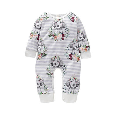 

Newborn Baby Girl Boy Kid Animal Long Sleeve Flower Striped Romper Jumpsuit Bodysuit Autumn Winter Clothes