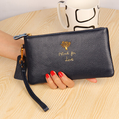 

Factory direct supply 2019 new ladies clutch bag rich tree long section first layer leather wallet leather thin wallet