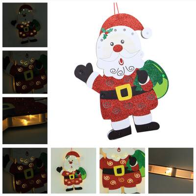 

Tailored Christmas Tree Hanging Ornaments LED Wooden Santa Claus House Hotel Bar Decor