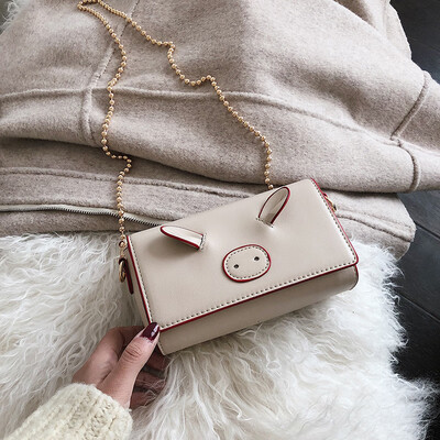 

Qiao Bani 2019 new Korean fashion Dongdaemun solid color chain small square bag wild shoulder diagonal female bag