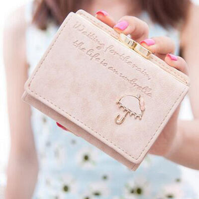 

Cute Clutch Purse With Umbrella Pattern PU Leather Wallet Short Handbag For Girls