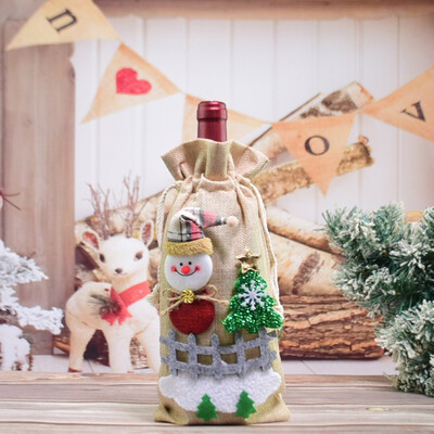 

Tailored Merry Christmas Santa Wine Bottle Bag Cover Xmas Festival Party Table Decor Gift