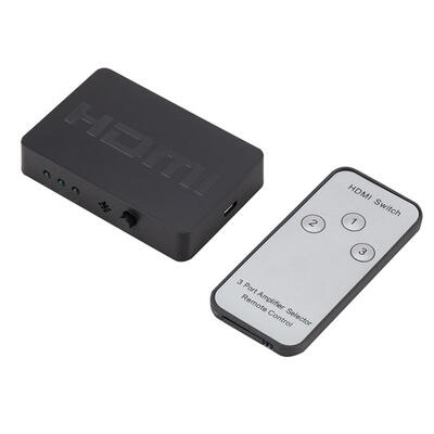 

HDMI Splitter 3 Port Hub Box 3 in 1 Out Switcher 1080P HD w Remote Control