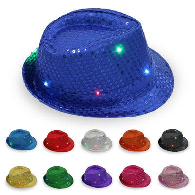 

Details about Flashing LED Hat Light-Up Sequins Mens Womens Kids Black Novelty Party Cap