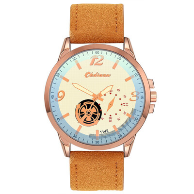 

Gobestart Fashion Leather Mens Quartz Watch Mens Watch Luxury Casual Watch Clock