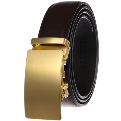 

Gold Automatic Buckle Belts for Men Genuine Leather Belt Men Business Trouser Belt for Jeans Men Belts Leather Luxury Brand