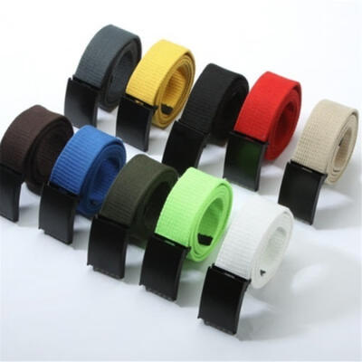 

HOT Unisex Plain Webbing Men Boys Waist Belt Casual Canvas Waistband Belt Decor