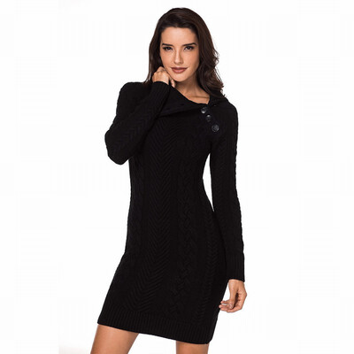 

Lapel long sleeve rib knit sweater womens sweater skirt