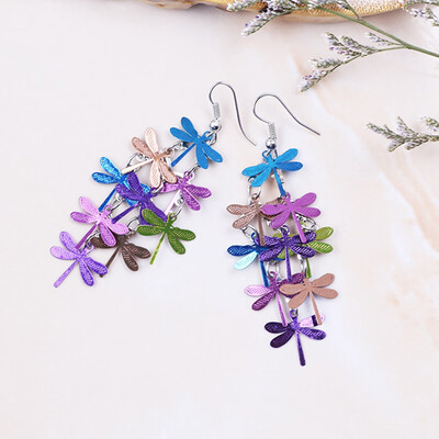 

10 Styles New Fashion Violet Blue Color Bohemian Jewelry Drop Flower Earrings For Women