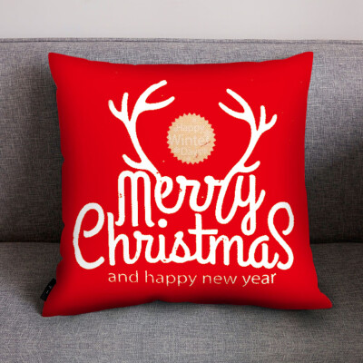 

Siaonvr Merry Christmas Print Pillow Case Polyester Sofa Car Cushion Cover Home Decor