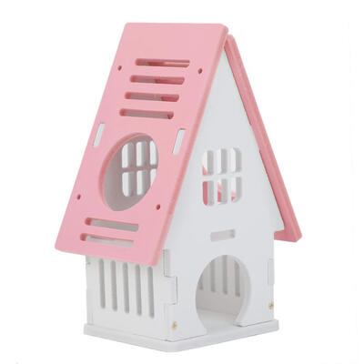 

Cute Wooden Hamster Nest House Small Pet Playing Cage Sleeping Bed Castle