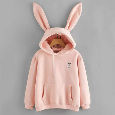 

Womens Casual Cute Long Sleeve Rabbit Hoodie Sweatshirt Pullover Tops Blouse