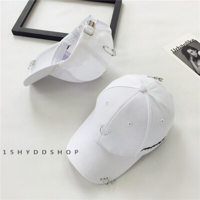 

Hat womens spring summer leisure ring pin baseball cap casual hundred spear-bending duck tongue hip-hop hat Korean version tide