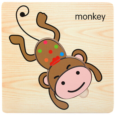 

Gotoamei Wooden Lovely Puzzle Educational Developmental Baby Kids Training Toy Gift