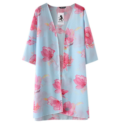 

Toponeto FEITONG Women Summer Floral Chiffon Kimono Cardigans Blouse Cover Ups