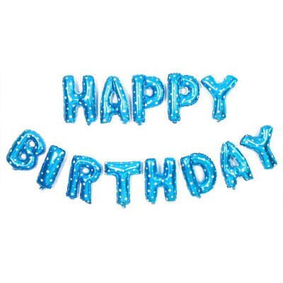 

FUNNYBUNNY 16 inch Happy Birthday Banner Balloons Foil Letters Mylar Balloons for Birthday Party Decoration