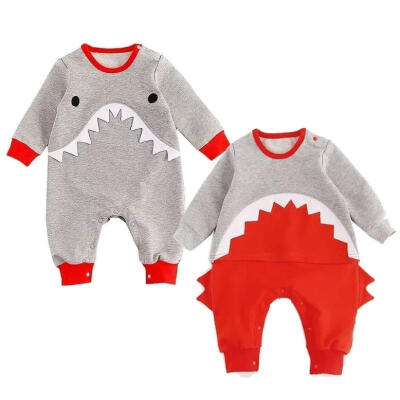 

Newborn Baby Boy Girl Shark Cotton Romper Bodysuit Jumpsuit Clothes 0-2T