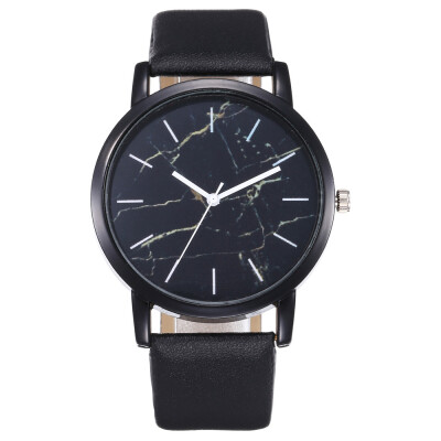 

Top Sale Women Watch Marble Dial Casual Ladies Quartz Wristwatch Simple Black Leather Strap Clock High Quality Relogio Femini50