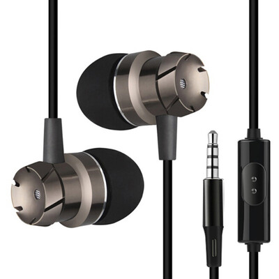

EN30 Metal In-ear Earphone Wire Headsets Universal Moving Coil Metal Wire Control In-ear Sport Portable Durable Earphone