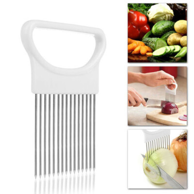 

Gobestart Tomato Onion Vegetables Slicer Cutting Aid Holder Guide Slicing Cutter Safe Fork