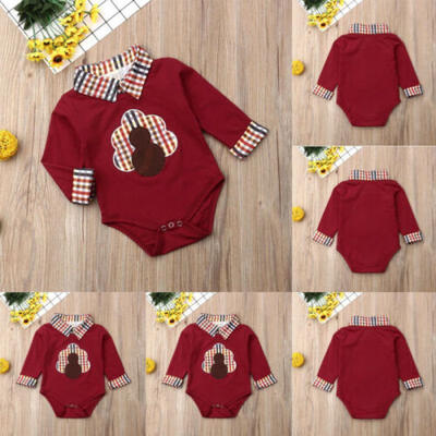 

Newborn Infant Baby Boys Thanksgiving Day Gentleman Outfit Clothes Romper Set